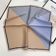 New stitching color matching lattice full printed silk mulberry silk 53cm square scarfpicture53