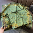 New pastoral green floral floral crimping silk mulberry silk 70cm square scarfpicture12