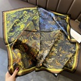 Spring and Autumn Midnight Owl Tibetan Blue Flower Leaves Mulberry Silk Square Scarfpicture12