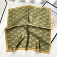 Spring and autumn thin organ green silk mulberry silk 53cm small square scarfpicture12