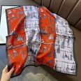 Red and white printing spring and autumn four seasons universal decorative scarfpicture12