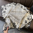 Spring and Autumn Thin Korean Sweet Champagne Color Floral Square Scarfpicture12