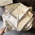 Spring and Autumn Thin Korean Sweet Champagne Color Floral Square Scarfpicture13