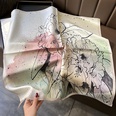 Spring and Autumn Thin Ink Painting Splashing Ink Epiphyllum Twill Silk Square Scarfpicture11