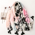 wholesale tropical plant flower printing cotton and linen beach towel long hanging tassel shawlpicture24
