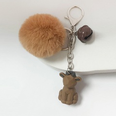 Nouvelle poupée dessin animé animal ours lapin caneton plume boule pendentif sac à dos porte-clés