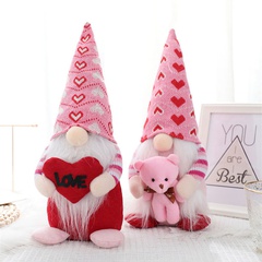 Día de San Valentín muñeca rosa amor abrazo oso sin rostro Rudolph muñeca decoración decoración