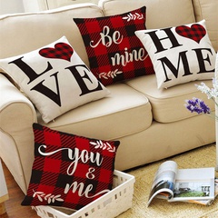 45*45CM 30*50CM Valentine's Day Linen Plaid Pillowcase Set of 4