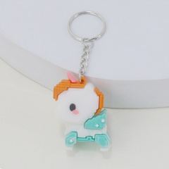New PVC cartoon animation souvenir bag and car key chain unicorn key ring