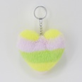 Rainbow Plush Peach Heart Multicolor Stitching Imitation Rabbit Fur Keychainpicture14