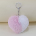 Rainbow Plush Peach Heart Multicolor Stitching Imitation Rabbit Fur Keychainpicture15