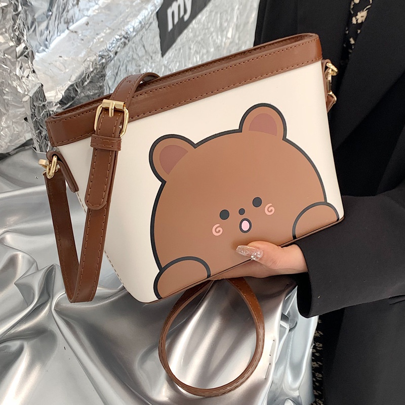 Fashion messenger bag female new fashion bear print shoulder bag wholesale