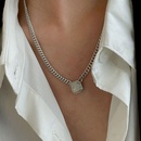 Koreanische diamantbesetzte quadratische Halskette weibliche leichte LuxusKupferSchlsselbeinkettepicture10