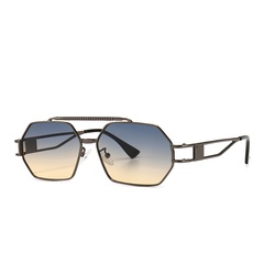 metal inlaid square sunglasses trend modern charm retro sunglasses