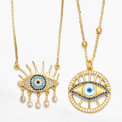 European and American niche design devil's eye copper necklace female wholesale