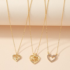 Diamantbesetzte Herzkette, weibliches Nischendesign, leichte Luxus-Buchstaben-Pulloverkette