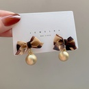 Korean retro earrings leopard print bow earrings autumn and winter fabric earringspicture7
