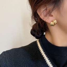 fashion threedimensional design geometric earrings simple metal texture earringspicture10