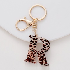 fashion acrylic leopard letter creative fashion jewelry transparent keychain wholesale