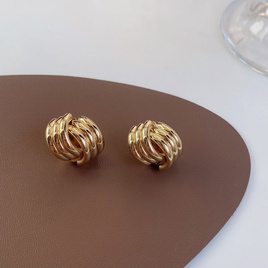 fashion threedimensional design geometric earrings simple metal texture earringspicture11