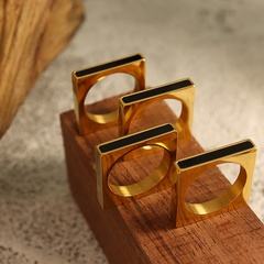 European and American new jewelry acrylic geometric titanium steel ring