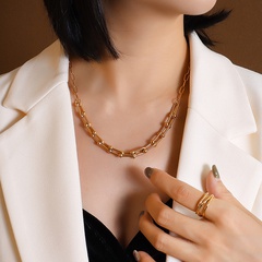 fashion U-shaped horseshoe buckle simple titamium steel necklace bracelet