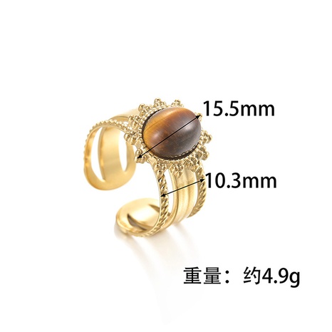 Nuevo anillo de mujer europeo y americano, anillos de acero de titanio retro a la moda turquesa's discount tags