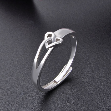 Anillo de plata s925 con forma de corazón a la moda, anillos femeninos minimalistas's discount tags