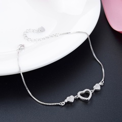 Korean jewelry heart diamond s925 silver bracelet simple jewelry wholesale