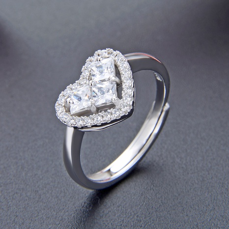 Fashion heart-shape inlaid zirconium s925 silver ring's discount tags