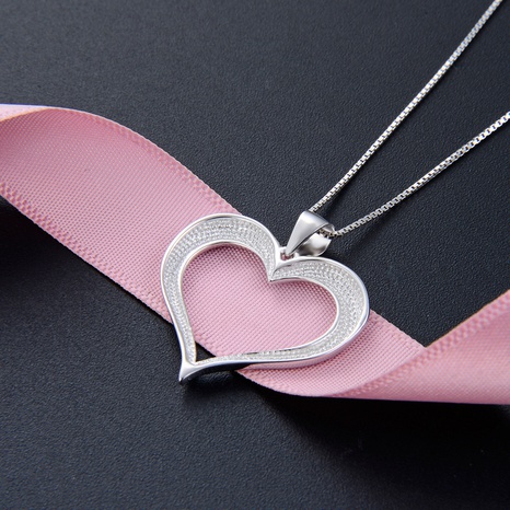 big heart s925 silver necklace simple fashion jewelry pendant no chain NHDNF600376's discount tags