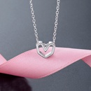 Korean S925 silver necklace female heartshaped pendant collarbone chainpicture7