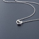 Korean S925 silver necklace female heartshaped pendant collarbone chainpicture8