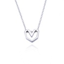 Korean S925 silver necklace female heartshaped pendant collarbone chainpicture9