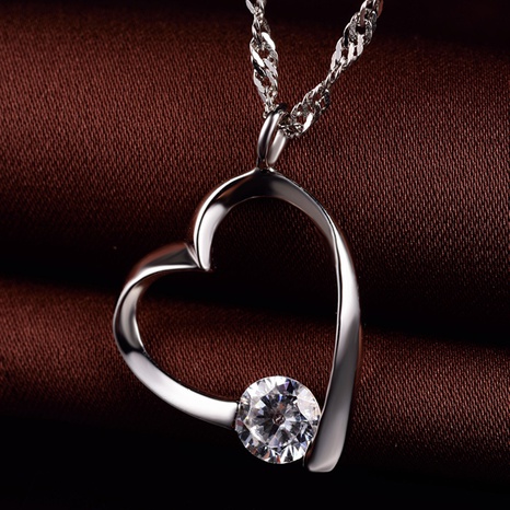 heart zircon s925 silver pendant fashion jewelry pendant no chain NHDNF600379's discount tags