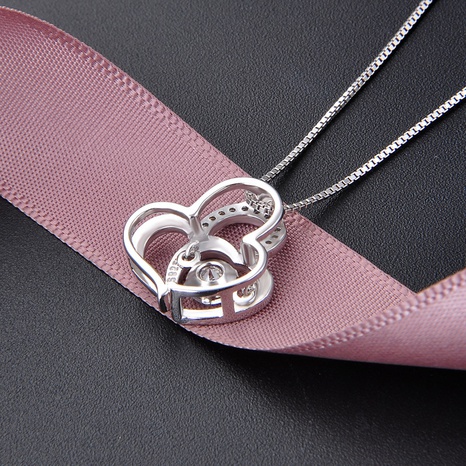 fashion heart-shaped accessories s925 sterling silver zircon heart pendant no chain NHDNF600399's discount tags
