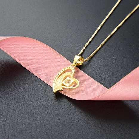 mode s925 argent zircon collier clavicule chaîne pendentif coeur en gros's discount tags