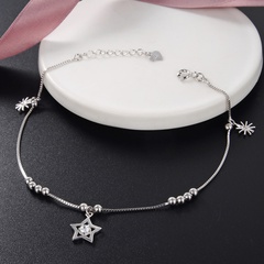 diamant s925 argent zircon bracelet de cheville dames étoile bijoux bracelet de cheville en gros