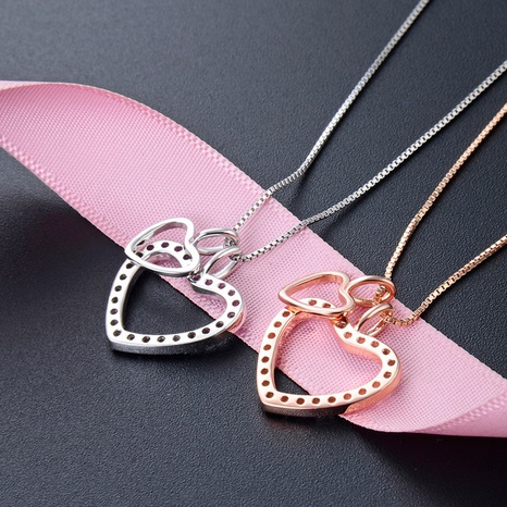 fashion heart-shaped s925 silver zircon pendant no chain NHDNF600432's discount tags