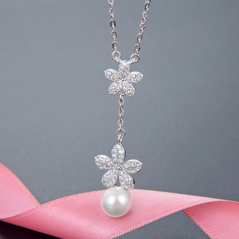 Nuevo colgante de perlas creativas Collar de perlas de agua dulce de plata esterlina s925 coreana's discount tags