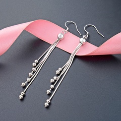 Long tassel simple Korean s925 sterling silver earrings