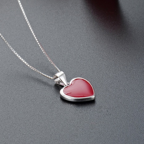 creative simple dripping oil pendant S925 silver heart pendant no chain NHDNF600466's discount tags