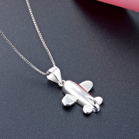simple mini airplane s925 sterling silver creative pendant no chain NHDNF600473's discount tags