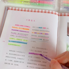 simple candy color double-headed highlighter students marker pen
