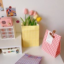tide Korean style color plaid kraft paper gift packaging paper bagpicture7