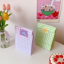 tide Korean style color plaid kraft paper gift packaging paper bagpicture10