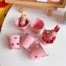 Cute mini pink desktop bucket storage pen holder desktop storage boxpicture6