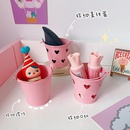 Cute mini pink desktop bucket storage pen holder desktop storage boxpicture7