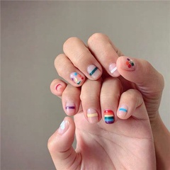 Rainbow cute little flower nail stickers waterproof tearable flower nail stickers