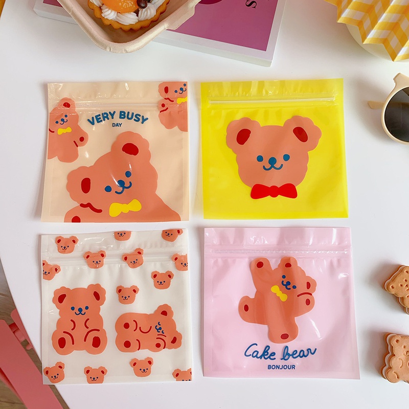 cute snack sealed bag little bear food biscuit candy bag